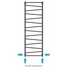 Полотенцесушитель водяной 1600х500 подключение нижнее Сунержа Сирокко 00-0253-1650