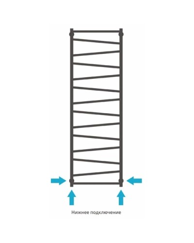 Полотенцесушитель водяной 1600х500 подключение нижнее Сунержа Сирокко 00-0253-1650