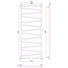 Полотенцесушитель водяной 1600х600 подключение нижнее Сунержа Сирокко 00-0253-1660