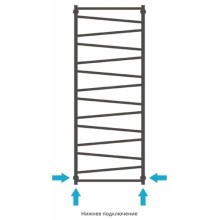 Полотенцесушитель водяной 1600х600 подключение нижнее Сунержа Сирокко 00-0253-1660