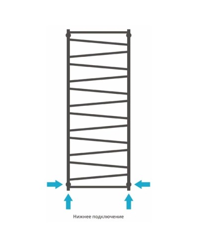 Полотенцесушитель водяной 1600х600 подключение нижнее Сунержа Сирокко 00-0253-1660