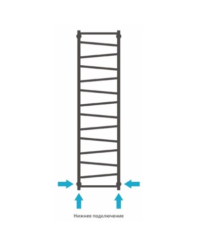 Полотенцесушитель водяной 1600х400 подключение нижнее Сунержа Сирокко 00-0253-1640