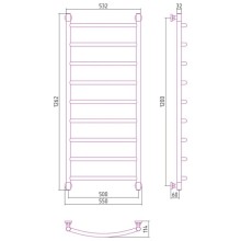 Полотенцесушитель водяной 1200х500 Сунержа Галант+ 00-0200-1250