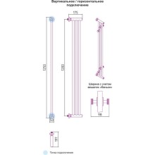 Полотенцесушитель водяной 1200х195 подключение горизонтальное/вертикальное Сунержа Хорда 00-0124-1200
