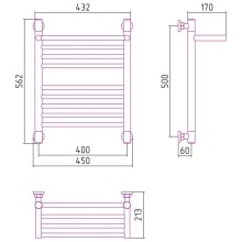 Полотенцесушитель водяной 500х400 Сунержа Богема с полкой+ 00-0223-5040