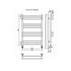 Водяной полотенцесушитель Terminus Кельн П12 500х800 4630080268364 Хром