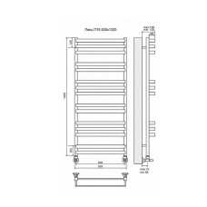 Водяной полотенцесушитель Terminus Линц П15 500x1200 4630080268395 Хром