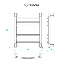 Электрический полотенцесушитель Energy Ergo 2 650x500 EETR0ERGO2655000000 Хром