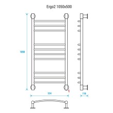 Электрический полотенцесушитель Energy Ergo 2 1050х500 EETR0ERGO2105500000 Хром