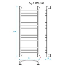 Электрический полотенцесушитель Energy Ergo 2 1250x500 EETR0ERGO2125500000 Хром