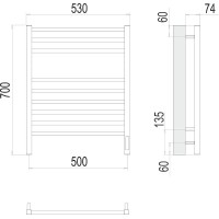 Электрический полотенцесушитель Terminus Ватикан П9 500x700 4670078526229 Хром