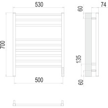 Электрический полотенцесушитель Terminus Ватикан П9 500x700 4670078526229 Хром