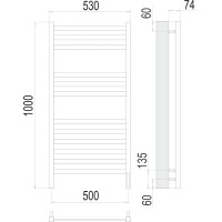 Электрический полотенцесушитель Terminus Енисей П12 500х1000 4670078526250 Хром