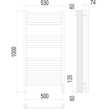 Электрический полотенцесушитель Terminus Енисей П12 500х1000 4670078526250 Хром