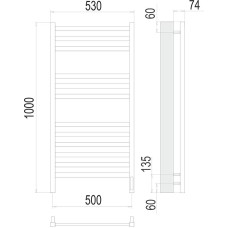 Электрический полотенцесушитель Terminus Енисей П12 500х1000 4670078526250 Хром