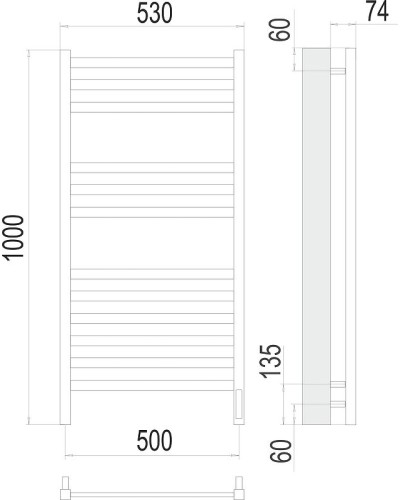 Электрический полотенцесушитель Terminus Енисей П12 500х1000 4670078526250 Хром