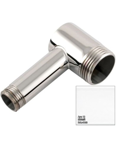 Уголок переходной 1" нар.р. - 1/2" нар.р. белый глянец Сунержа 12-1506-0112