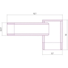 Уголок переходной 1" нар.р. - 1/2" нар.р.темный титан муар Сунержа 15-1506-0112