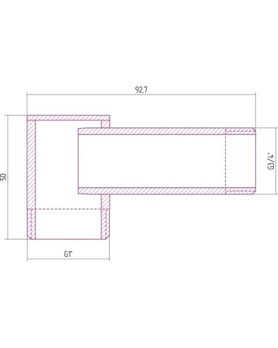 Уголок переходной 1" нар.р. - 3/4" нар.р. золотой Сунержа 03-1506-0134