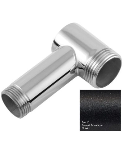 Уголок переходной 1" нар.р. - 3/4" нар.р. темный титан муар Сунержа 15-1506-0134