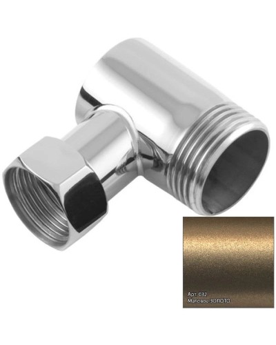 Уголок переходной 1" нар.р. - 3/4" н/г золотой матовый Сунержа 032-1505-0134