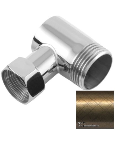 Уголок переходной 1" нар.р. - 3/4" н/г состаренная бронза Сунержа 05-1505-0134