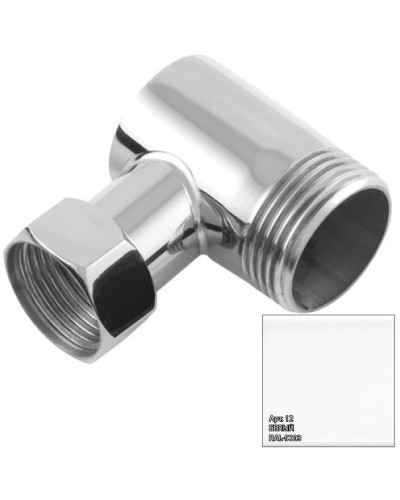 Уголок переходной 1" нар.р. - 3/4" н/г белый глянец Сунержа 12-1505-0134