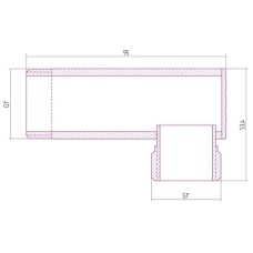 Уголок переходной 1" нар.р. - 1" нар.р. золотой матовый Сунержа 032-1506-1010