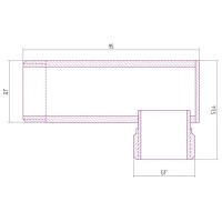 Уголок переходной 1" нар.р. - 1" нар.р. античное белое золото Сунержа 10-1506-1010