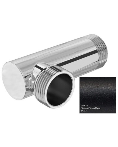 Уголок переходной 1" нар.р. - 1" нар.р. темный титан муар Сунержа 15-1506-1010