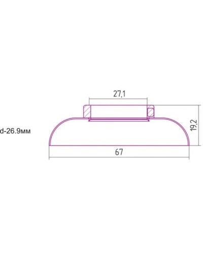 Отражатель декоративный d - 26,9 мм античное белое золото Сунержа 10-1028-0002