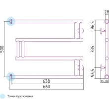 Полотенцесушитель водяной 500x650 сатин Сунержа High-Tech+ model "M" 071-4050-5065