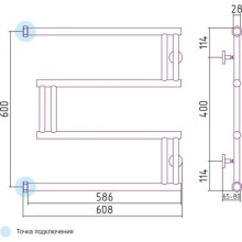Полотенцесушитель водяной 600x600 золотой матовый Сунержа High-Tech+ model "M" 032-4050-6060