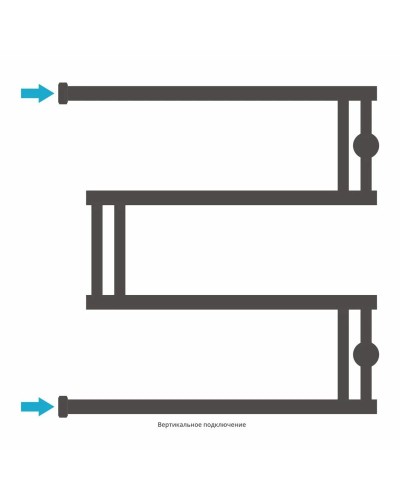 Полотенцесушитель водяной 600x600 темный титан муар Сунержа High-Tech+ model "M" 15-4050-6060