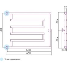 Полотенцесушитель водяной 500x650 золотой Сунержа High-Tech+ model "L" 03-4052-5065