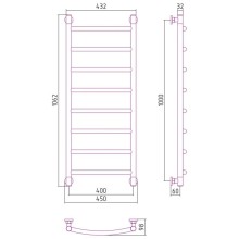 Полотенцесушитель водяной 1000х400 cатин Сунержа Галант+ 071-0200-1040
