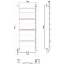 Полотенцесушитель водяной 1000х400 cатин Сунержа Галант+ 071-0200-1040