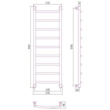 Полотенцесушитель водяной 1200х400 золотой матовый Сунержа Галант+ 032-0200-1240