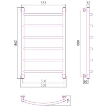 Полотенцесушитель водяной 800х500 античное белое золото Сунержа Галант+ 10-0200-8050