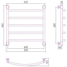Полотенцесушитель водяной 600х600 темный титан муар Сунержа Галант+ 15-0200-6060