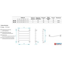 Водяной полотенцесушитель Energy Breeze 600x500 EWTRBREEZ0605000000 Хром