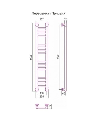 Полотенцесушитель водяной 1000х150 состаренная бронза Сунержа Богема+ 05-0220-1015