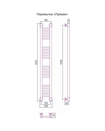 Полотенцесушитель водяной 1200х150 золотой матовый Сунержа Богема+ 032-0220-1215