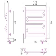 Полотенцесушитель электрический 600х400 МЭМ правый Сунержа Элегия 2.0 00-5219-6040