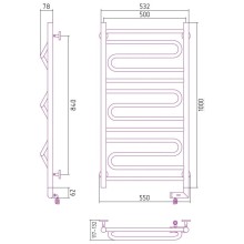 Полотенцесушитель электрический 1000х500 МЭМ правый Сунержа Элегия 2.0 00-5219-1050