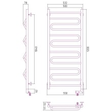 Полотенцесушитель электрический 1200х500 МЭМ правый Сунержа Элегия 2.0 00-5219-1250