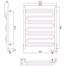 Полотенцесушитель электрический 800х600 МЭМ правый Сунержа Элегия 2.0 00-5219-8060
