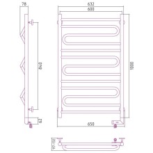 Полотенцесушитель электрический 1000х600 МЭМ правый Сунержа Элегия 2.0 00-5219-1060