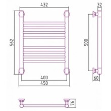 Полотенцесушитель водяной 500х400 белый глянец Сунержа Богема+ 12-0220-5040