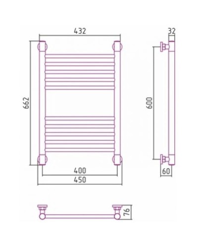 Полотенцесушитель водяной 600х400 золотой Сунержа Богема+ 03-0220-6040
